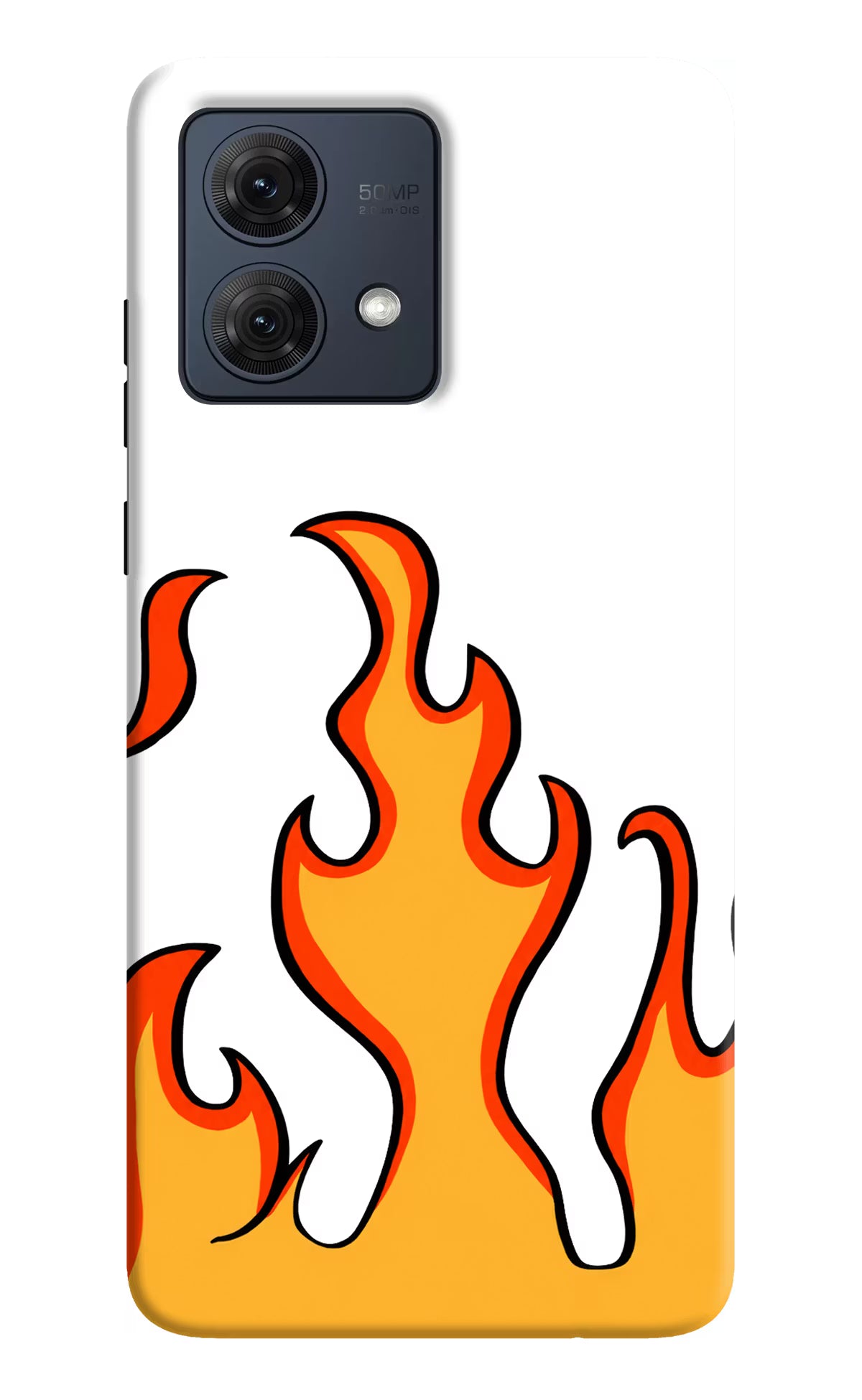 Fired Up – White Moto G54 5G Hard Case Back Cover by Casekaro