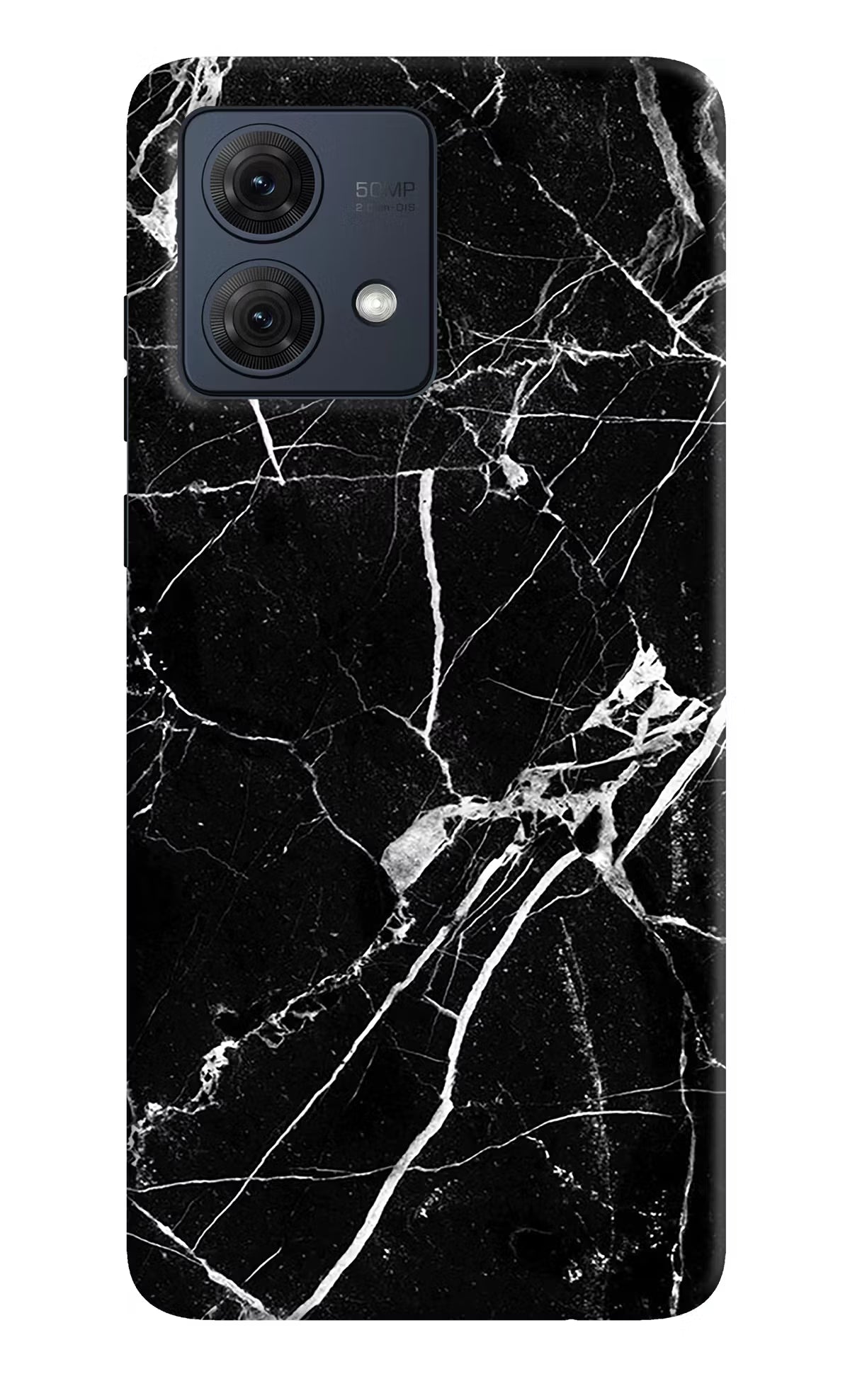 Black Marble Pattern Moto G84 5G Hard Case Back Cover by Casekaro