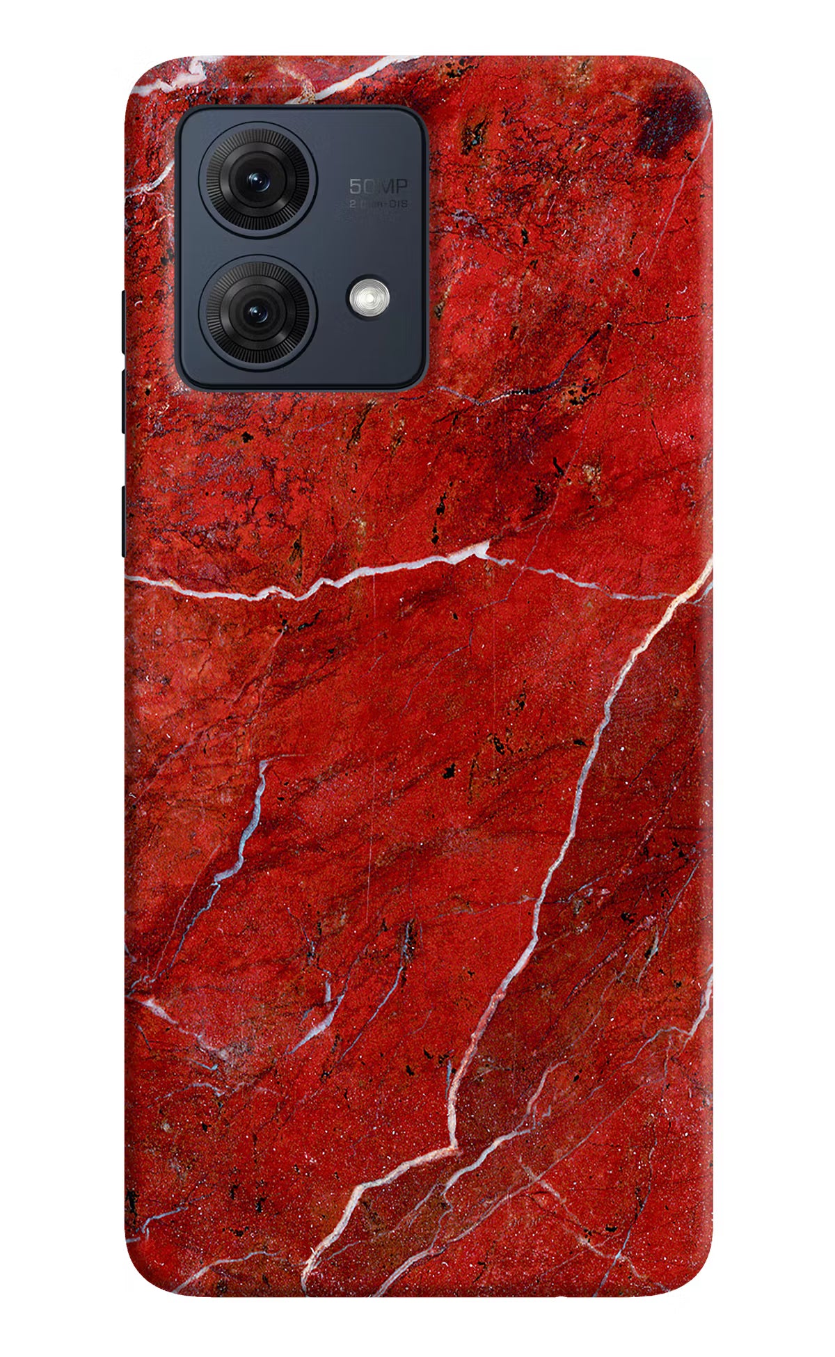 Red Marble Design Moto G84 5G Hard Case Back Cover by Casekaro