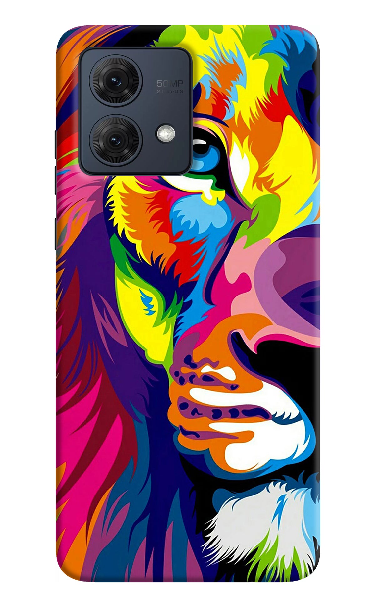 Lion Half Face Moto G84 5G Back Cover