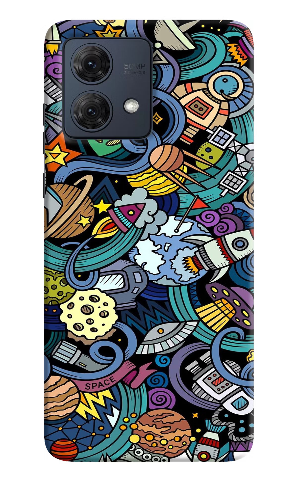 Space Abstract Moto G84 5G Hard Case Back Cover by Casekaro