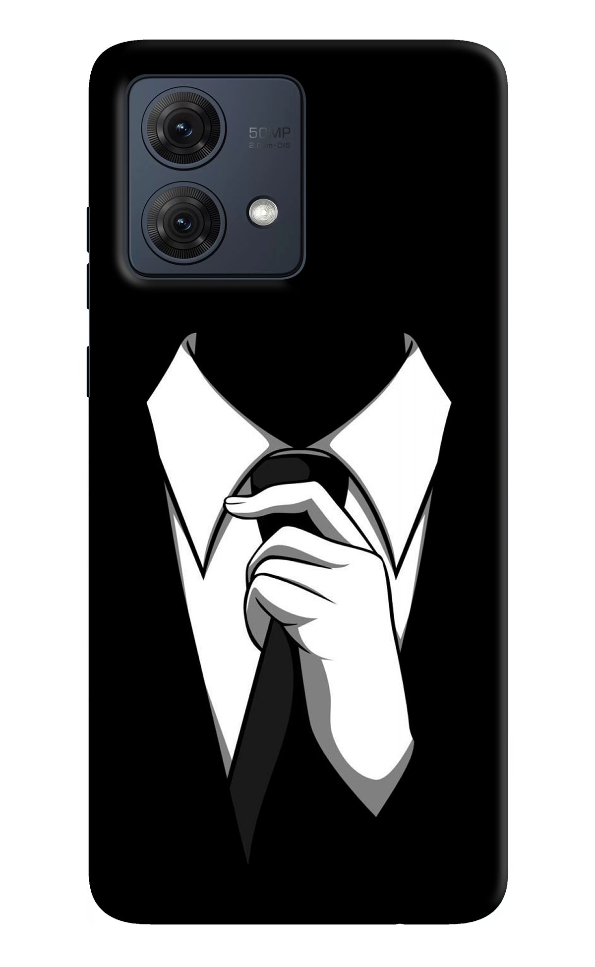 Black Tie Moto G84 5G Back Cover