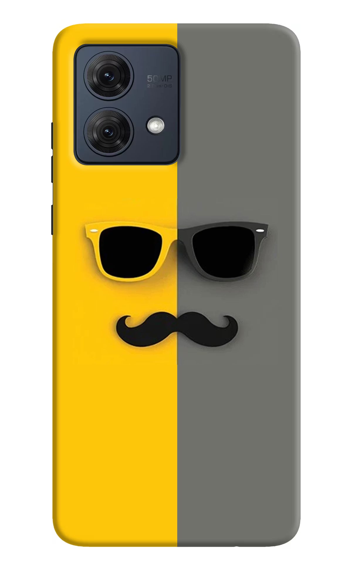 Sunglasses with Mustache Moto G84 5G Hard Case Back Cover by Casekaro