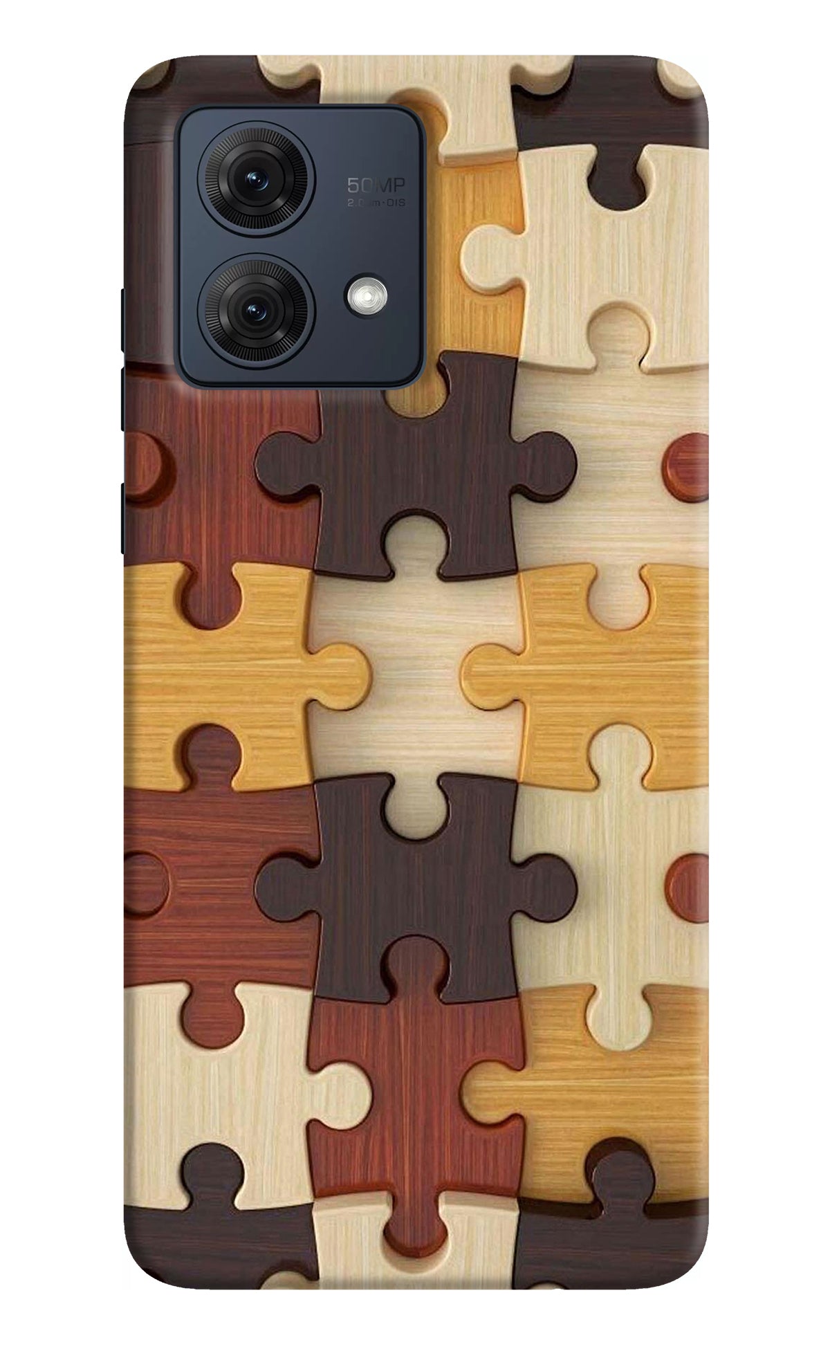 Wooden Puzzle Moto G84 5G Back Cover