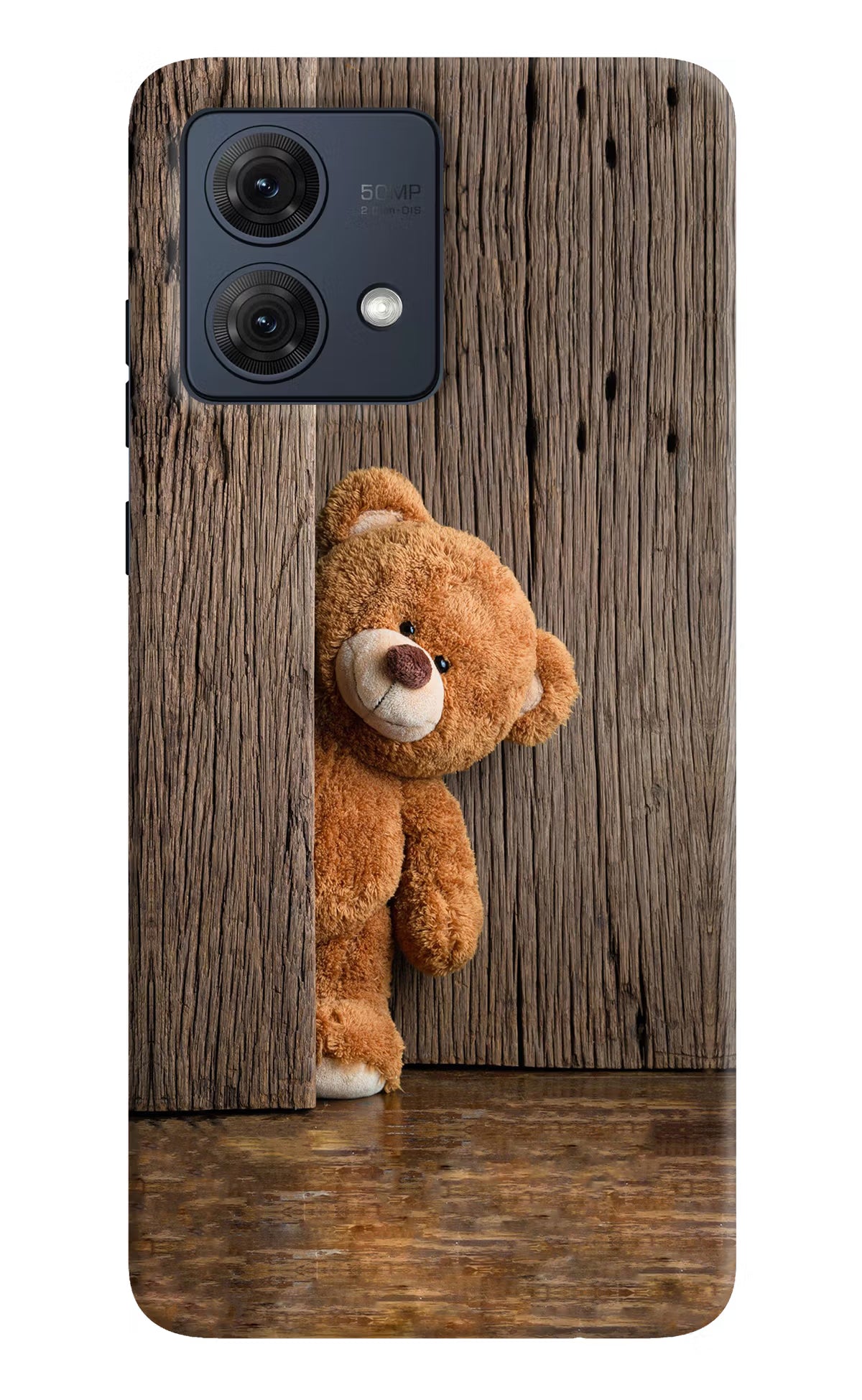 Teddy Wooden Moto G84 5G Hard Case Back Cover by Casekaro