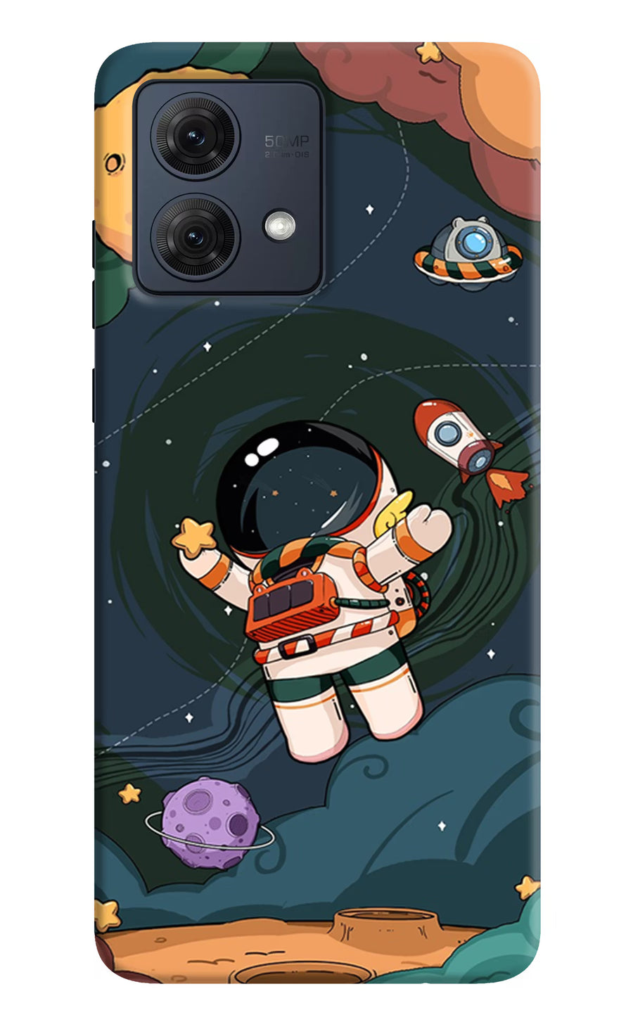 Cartoon Astronaut Moto G84 5G Back Cover, Hard case
