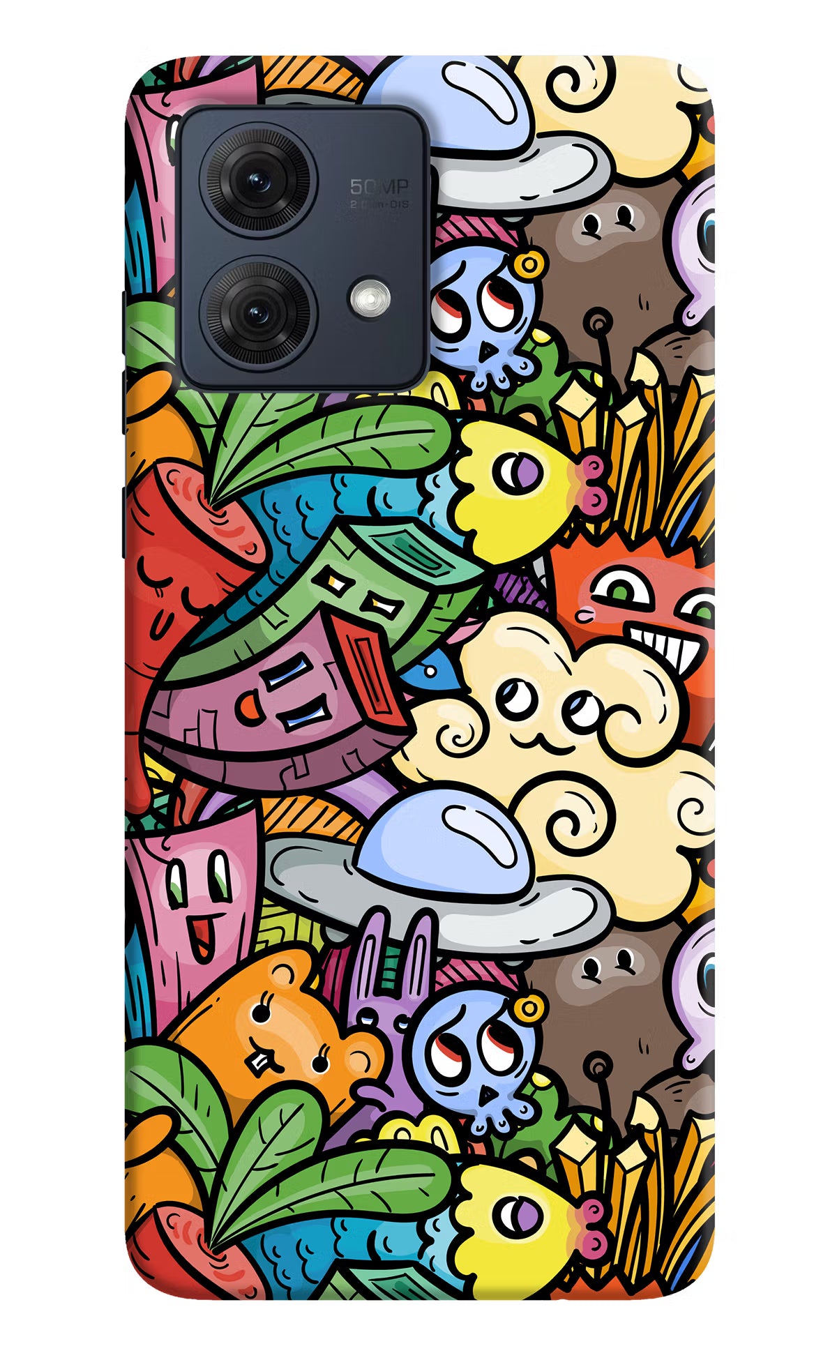 Veggie Doodle Moto G84 5G Hard Case Back Cover by Casekaro
