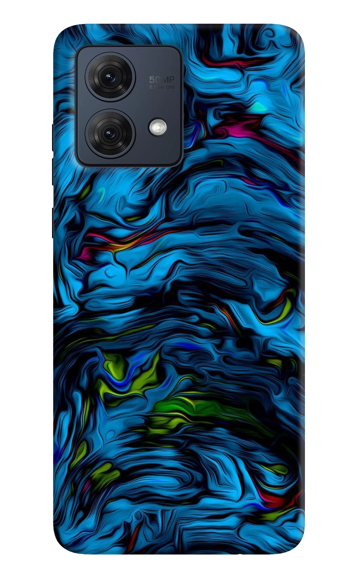 Dark Blue Abstract Moto G84 5G Back Cover