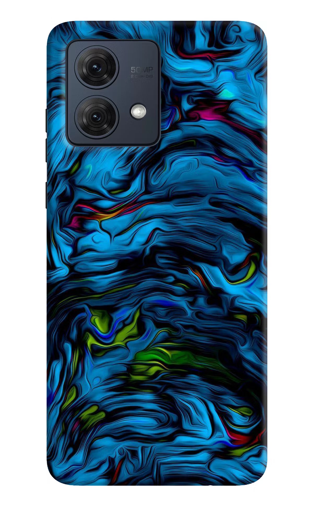 Dark Blue Abstract Moto G84 5G Hard Case Back Cover by Casekaro