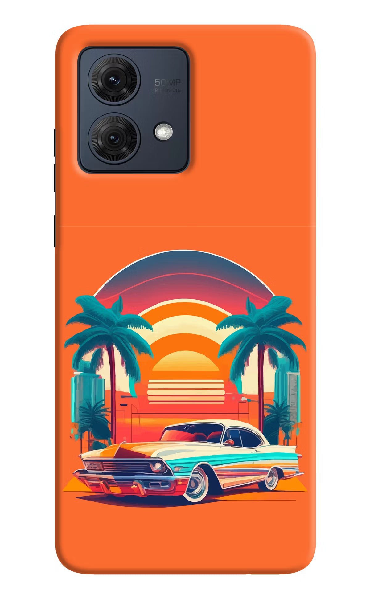 Palm Drive 80s Moto G84 5G Hard Case Back Cover by Casekaro