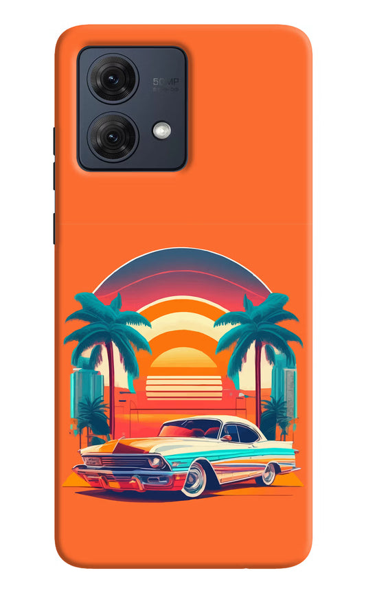 Palm Drive 80s Moto G84 5G Hard Case Back Cover by Casekaro