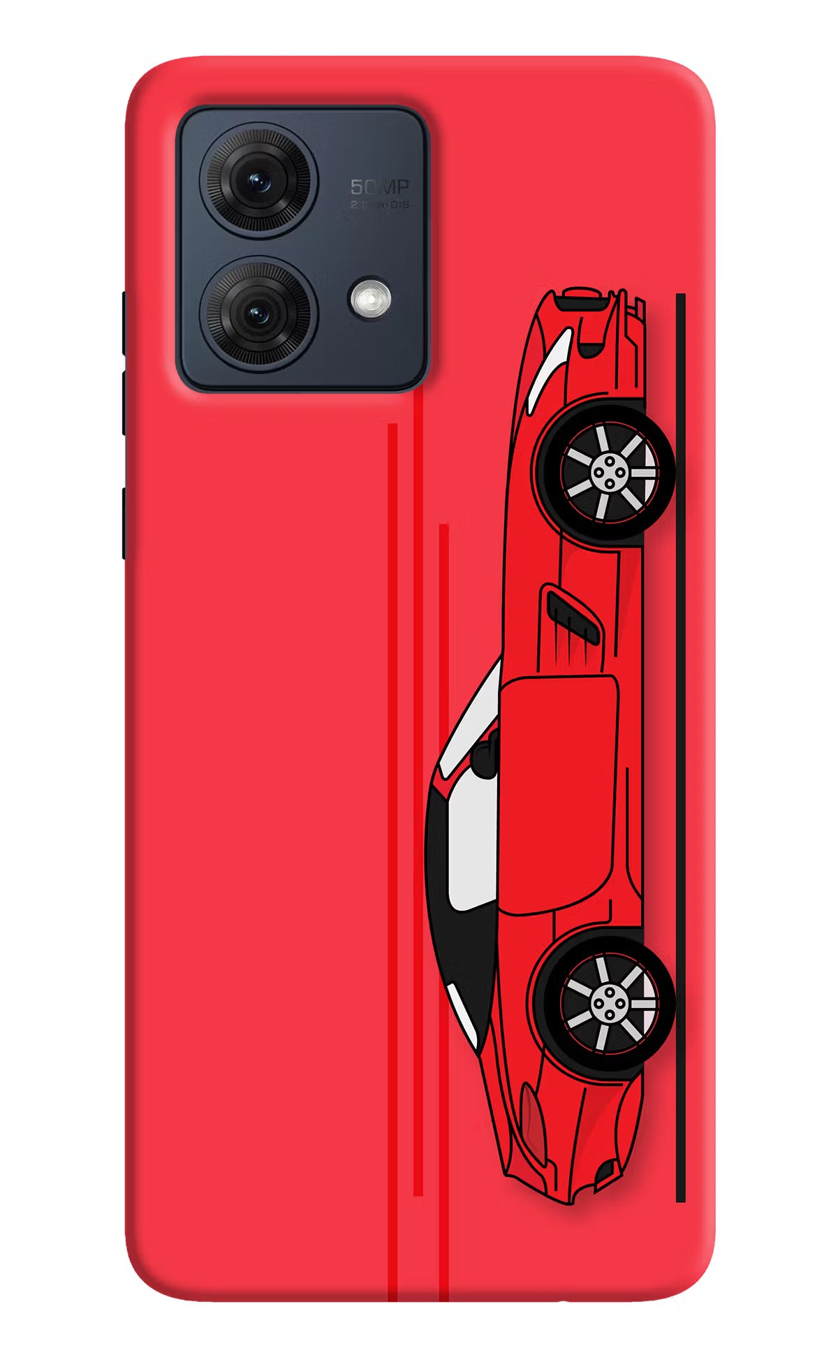 Red Velocity Moto G84 5G Hard Case Back Cover by Casekaro