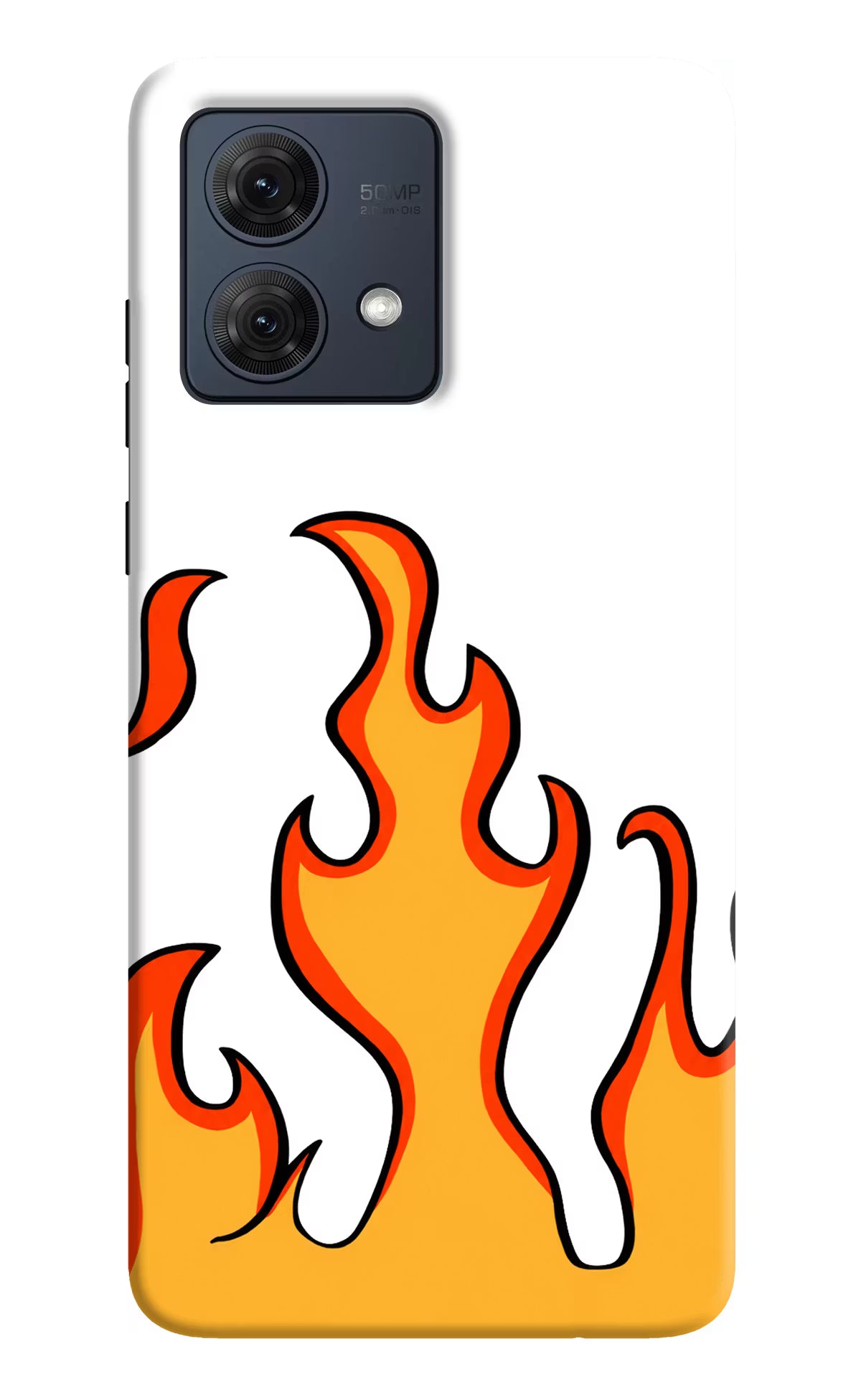 Fired Up – White Moto G84 5G Hard Case Back Cover by Casekaro