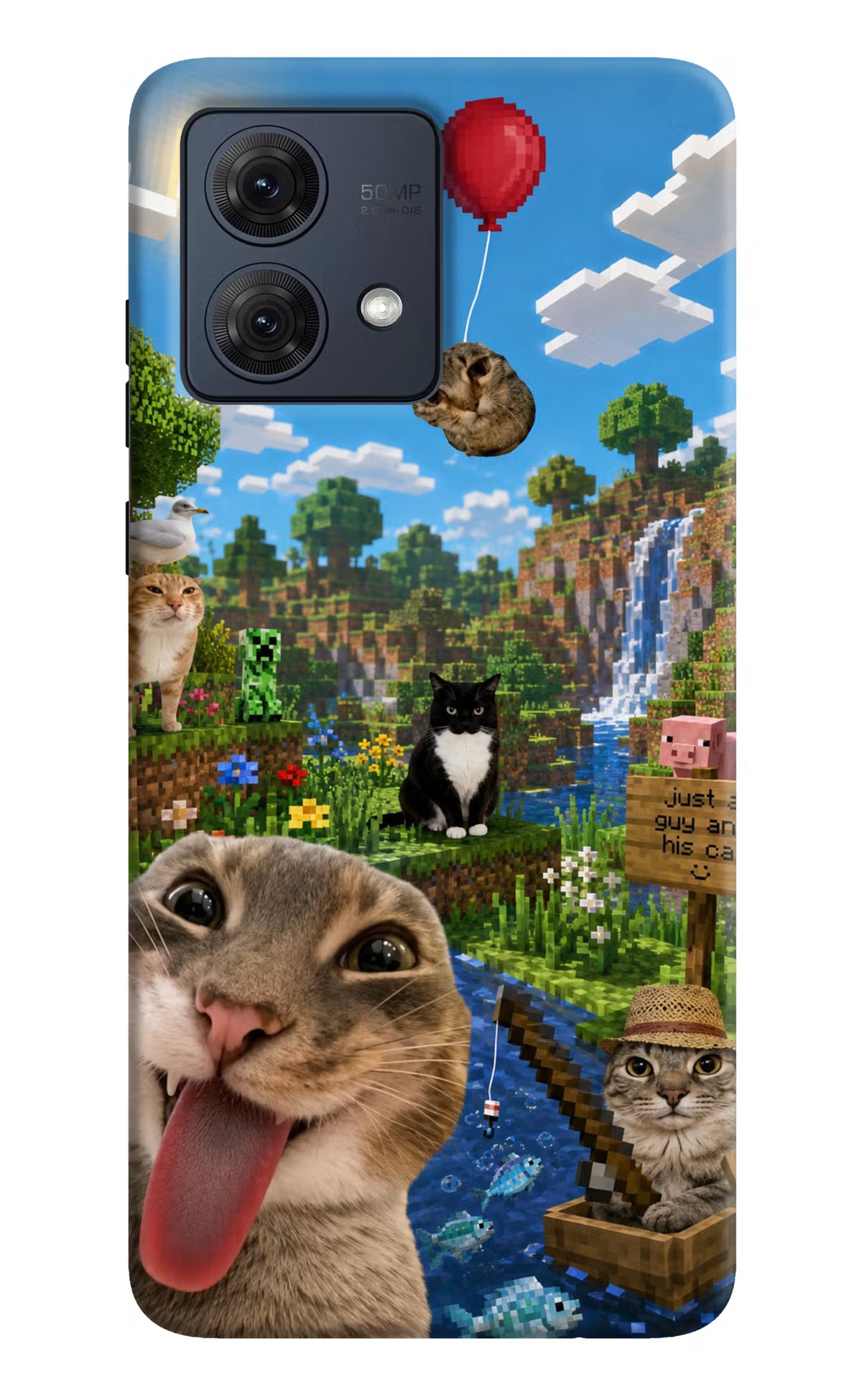 Minecraft Cat Chaos Moto G84 5G Back Cover