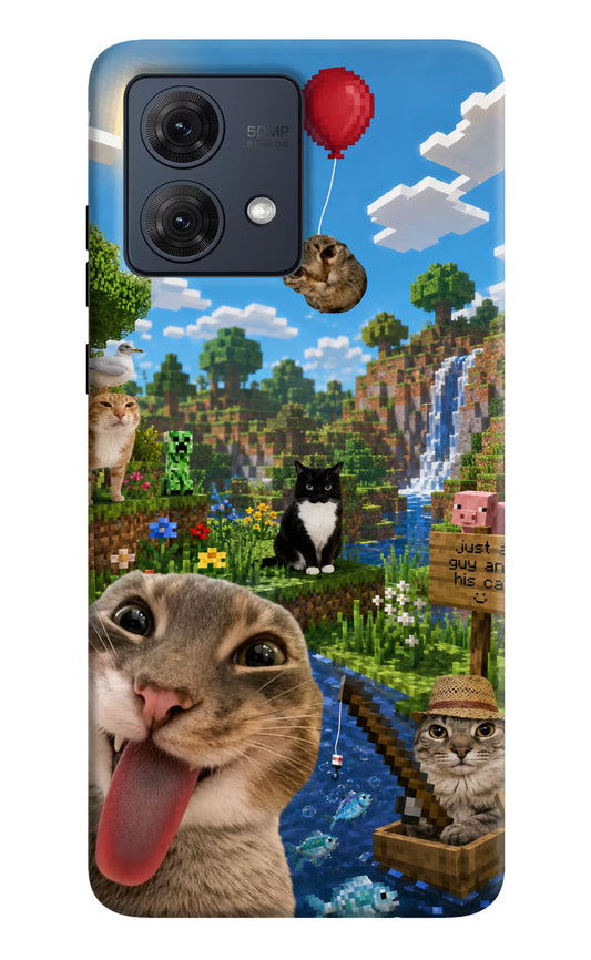 Minecraft Cat Chaos Moto G84 5G Hard Case Back Cover by Casekaro