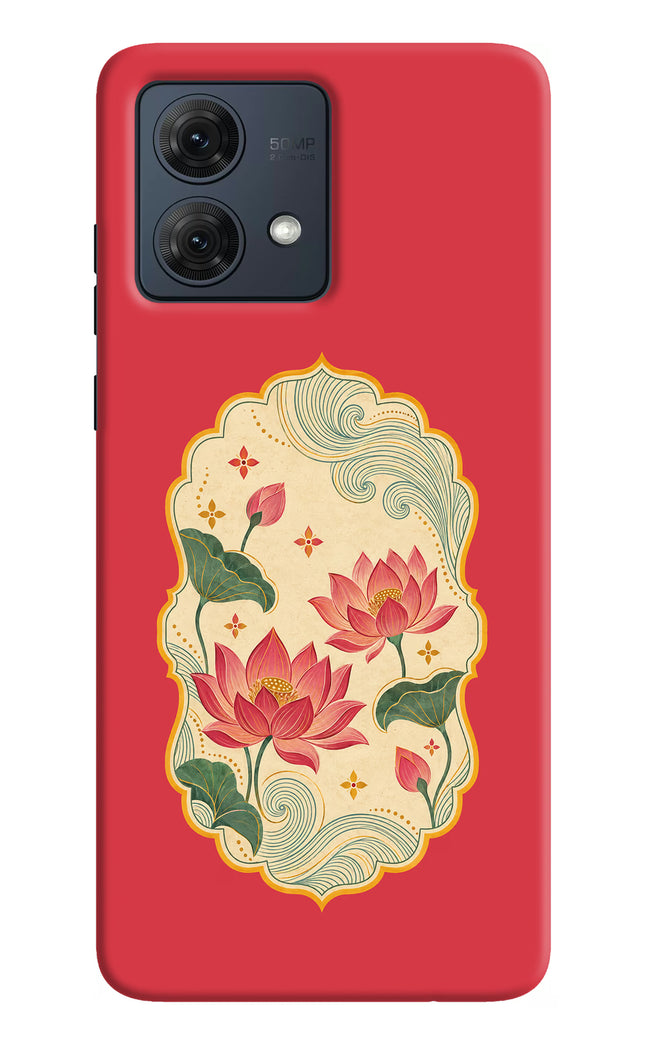 Pink Lotus Moto G84 5G Hard Case Back Cover by Casekaro