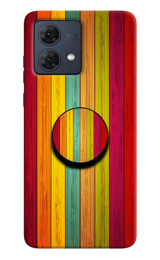 Multicolor Wooden Moto G84 5G Pop Case by Casekaro