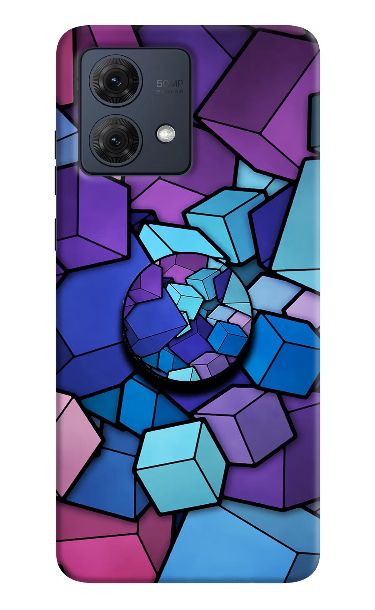 Cubic Abstract Moto G84 5G Pop Case by Casekaro