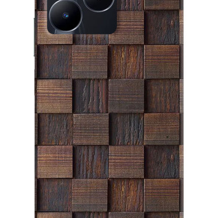 Wooden Cube Design Realme C53 Hard Case Back Cover by Casekaro