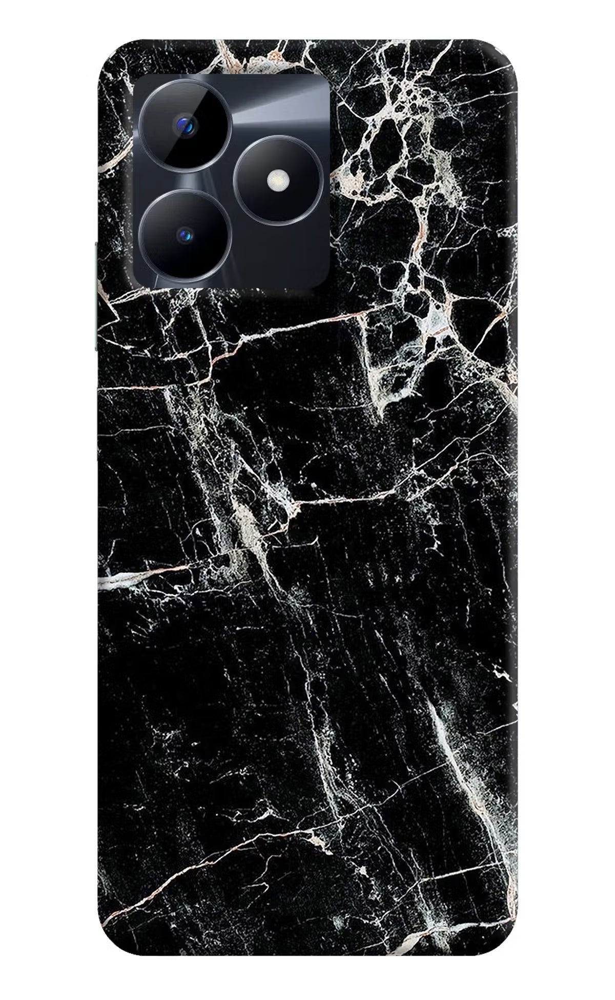 Black Marble Texture Realme C53 Hard Case Back Cover by Casekaro