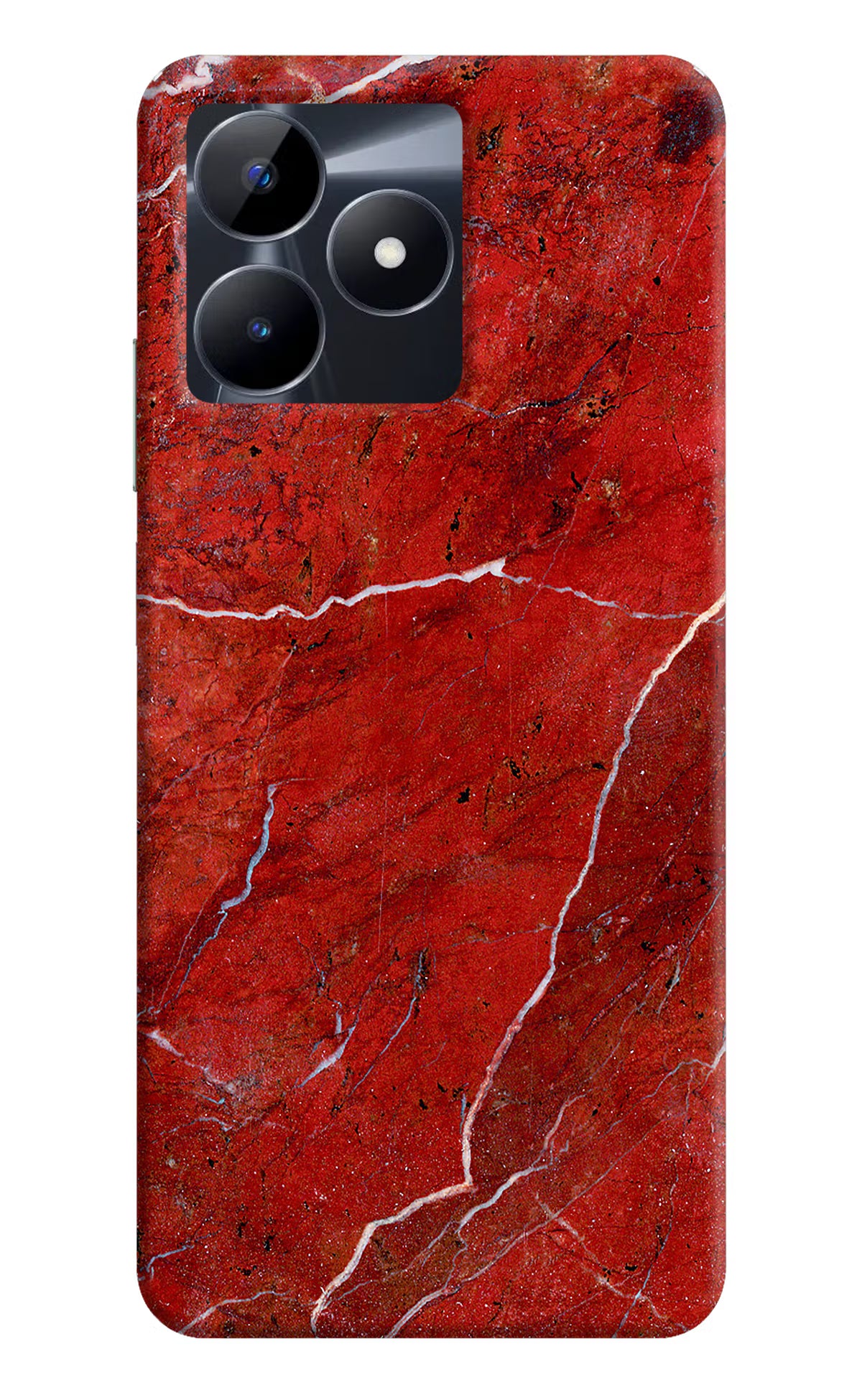 Red Marble Design Realme C53 Hard Case Back Cover by Casekaro