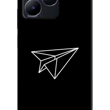 Paper Plane White Realme C53 Hard Case Back Cover by Casekaro