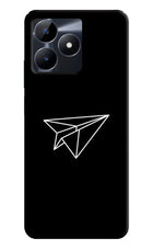 Paper Plane White Realme C53 Hard Case Back Cover by Casekaro