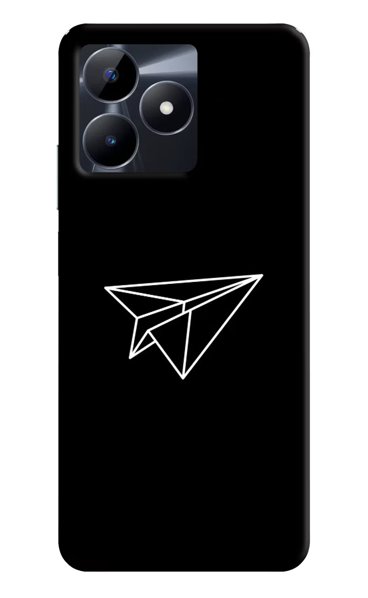 Paper Plane White Realme C53 Hard Case Back Cover by Casekaro