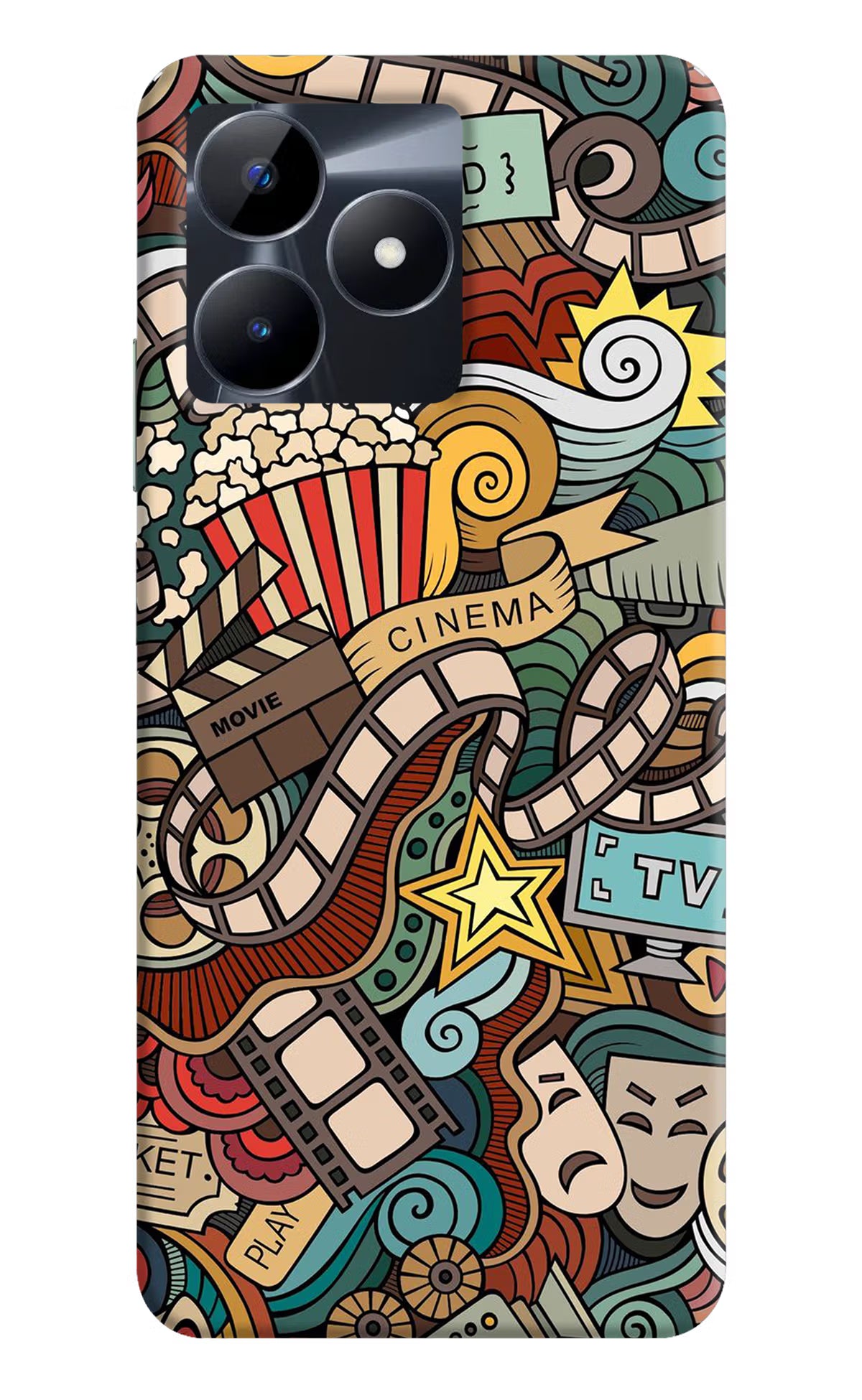 Cinema Abstract Realme C53 Hard Case Back Cover by Casekaro