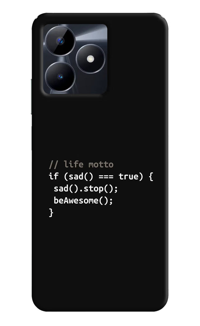 Life Motto Code Realme C53 Hard Case Back Cover by Casekaro