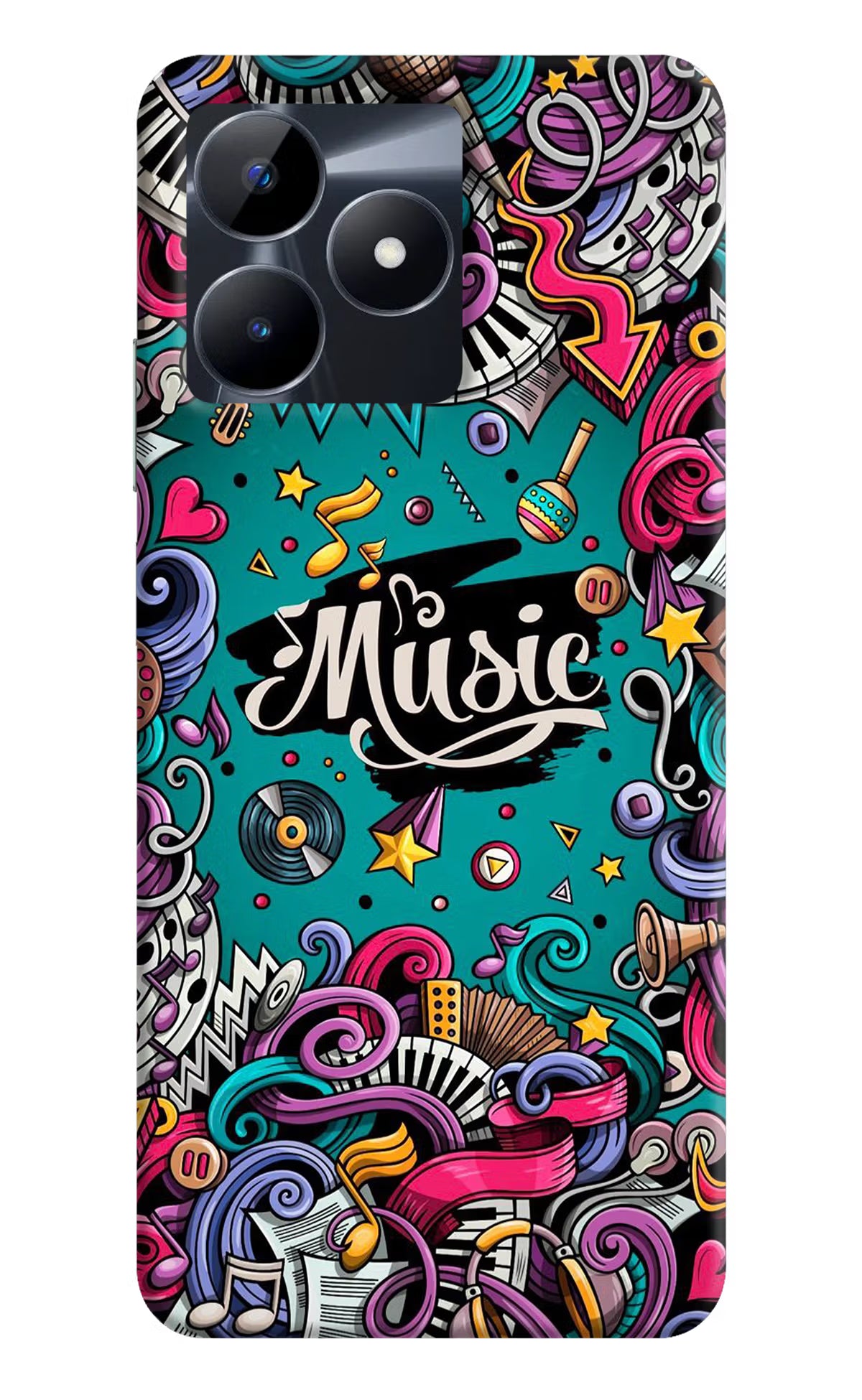 Music Graffiti Realme C53 Hard Case Back Cover by Casekaro