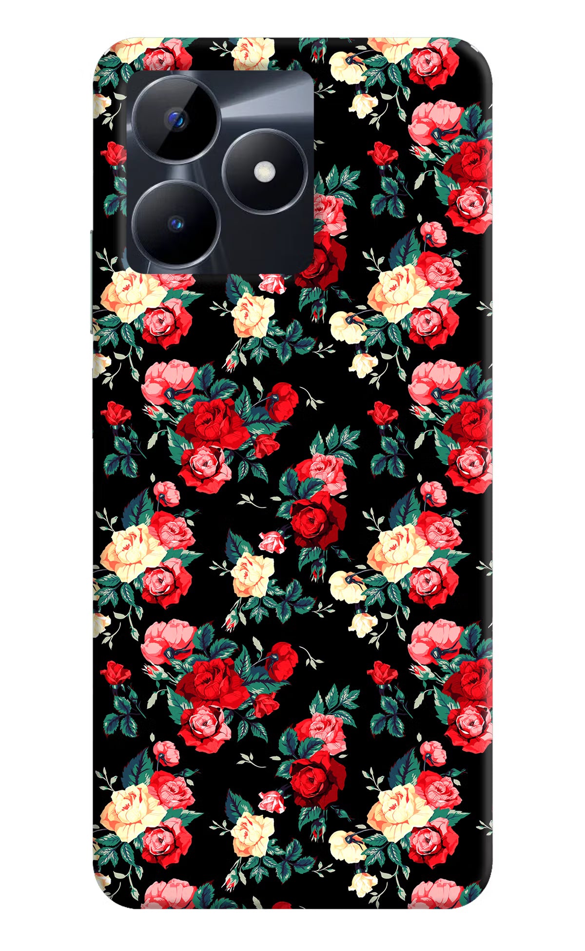 Rose Pattern Realme C53 Hard Case Back Cover by Casekaro