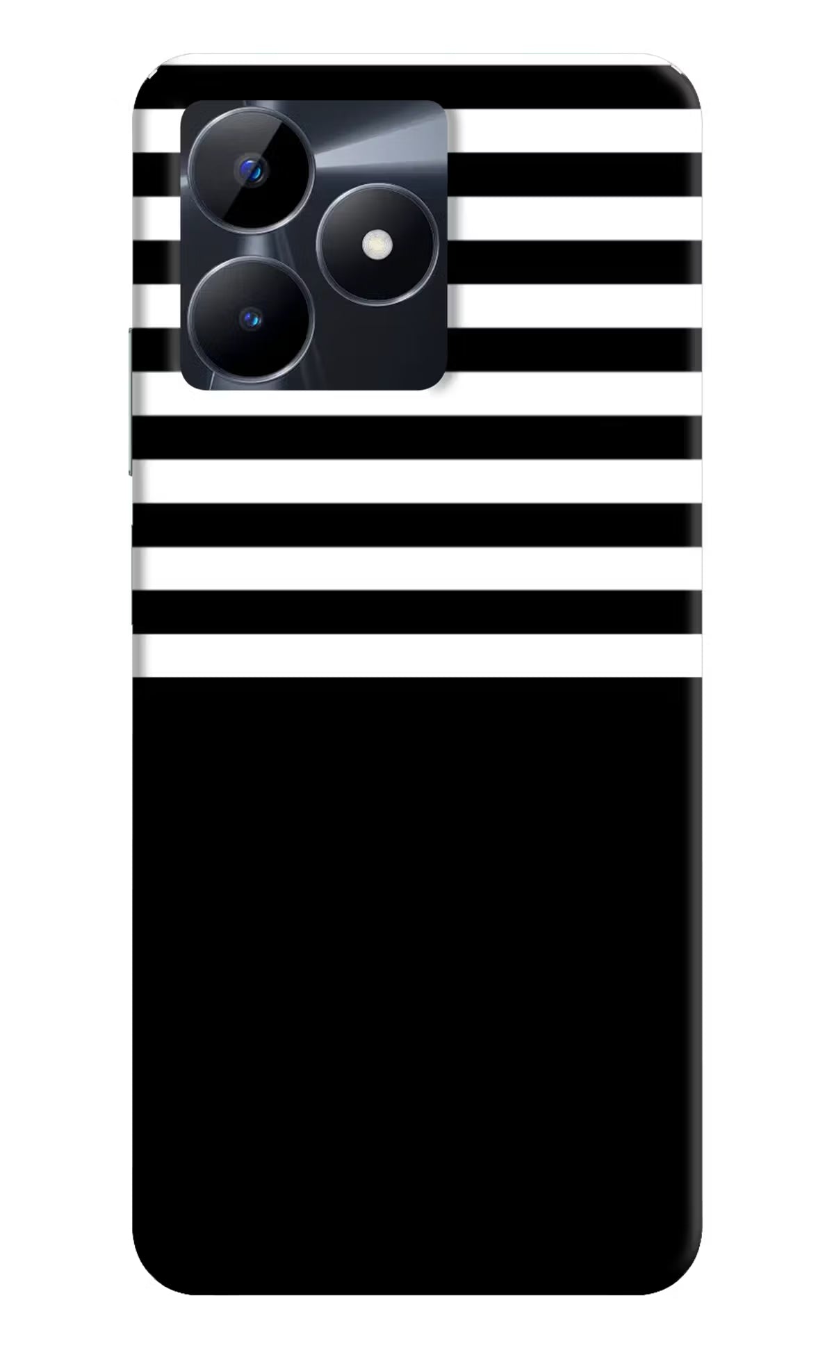 Black and White Print Realme C53 Hard Case Back Cover by Casekaro