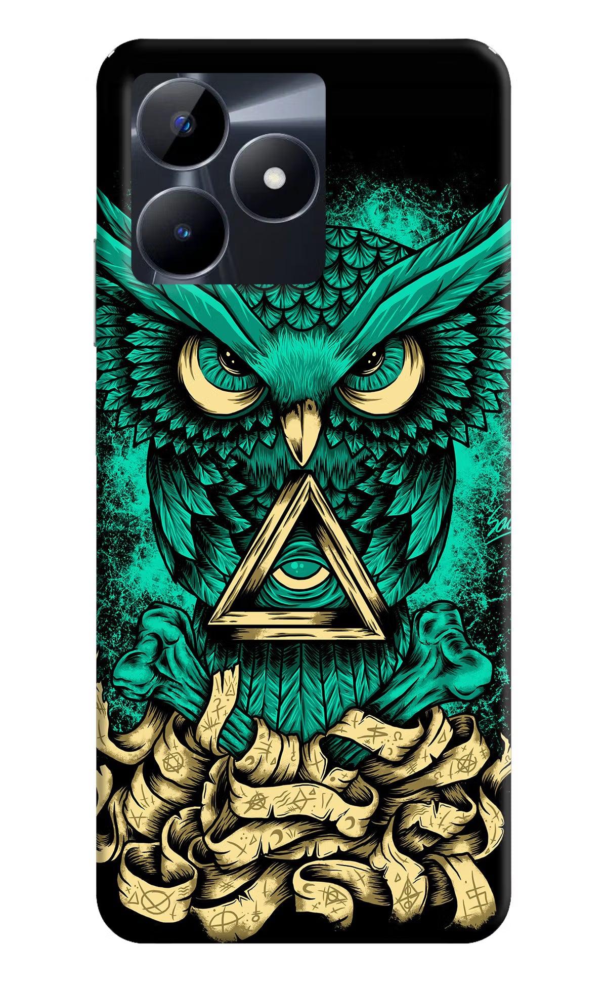 Green Owl Realme C53 Hard Case Back Cover by Casekaro