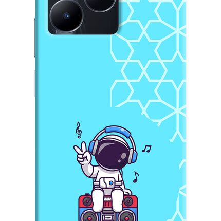 Cute Astronaut Chilling Realme C53 Hard Case Back Cover by Casekaro