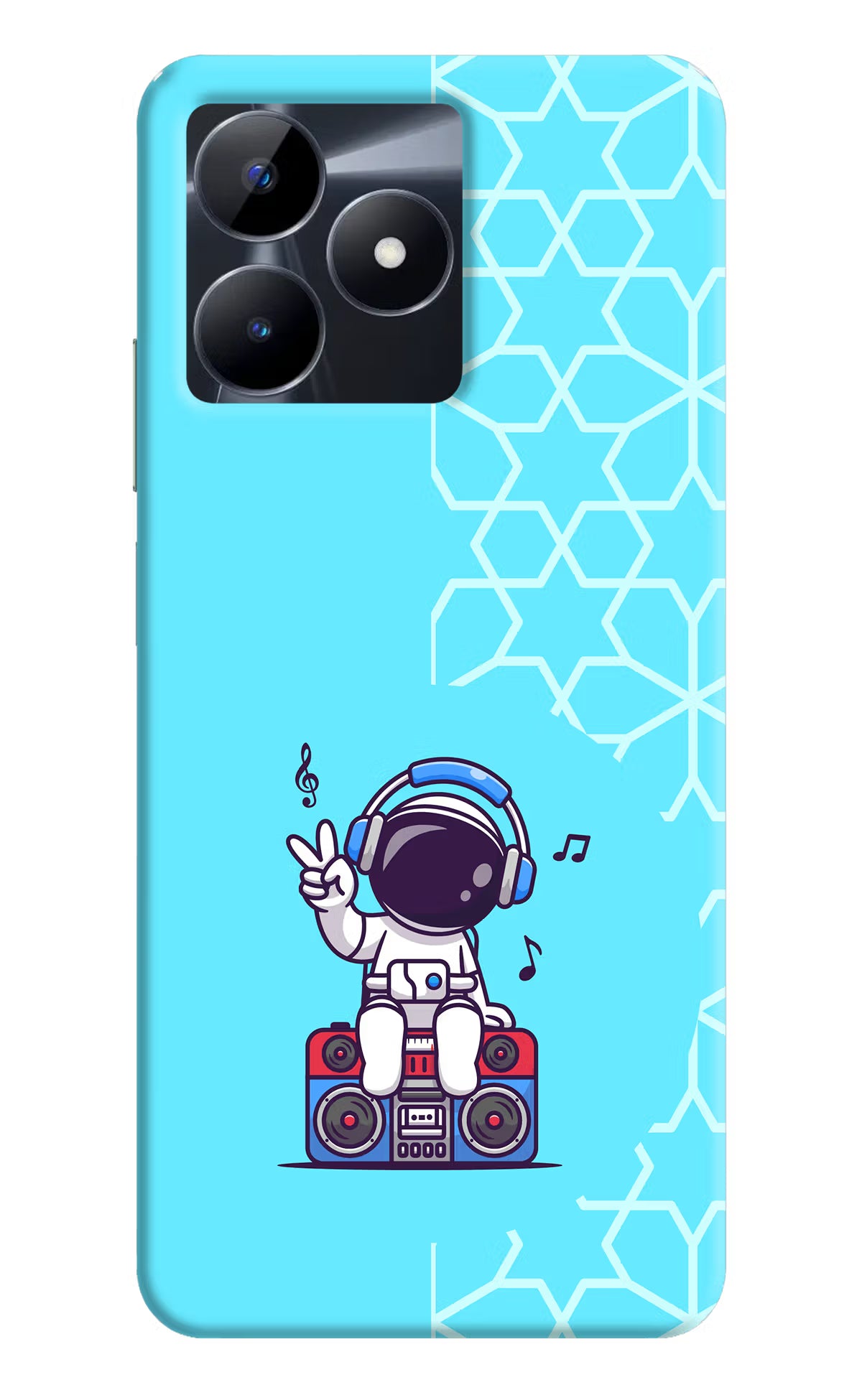Cute Astronaut Chilling Realme C53 Hard Case Back Cover by Casekaro