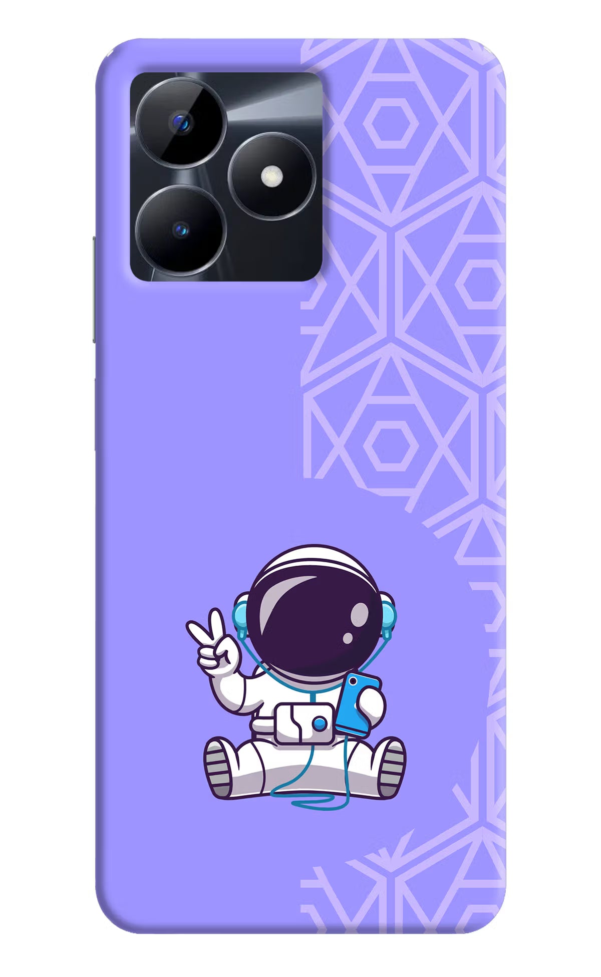 Cute Astronaut Chilling Realme C53 Hard Case Back Cover by Casekaro