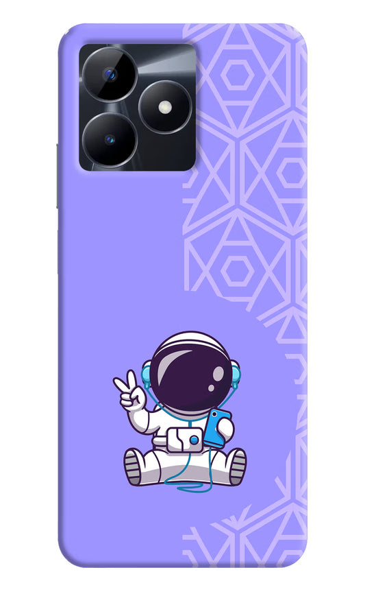 Cute Astronaut Chilling Realme C53 Hard Case Back Cover by Casekaro