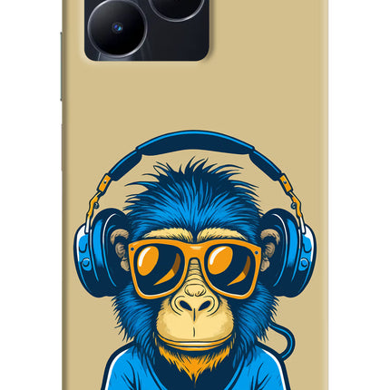 Monkey Headphone Realme C53 Hard Case Back Cover by Casekaro