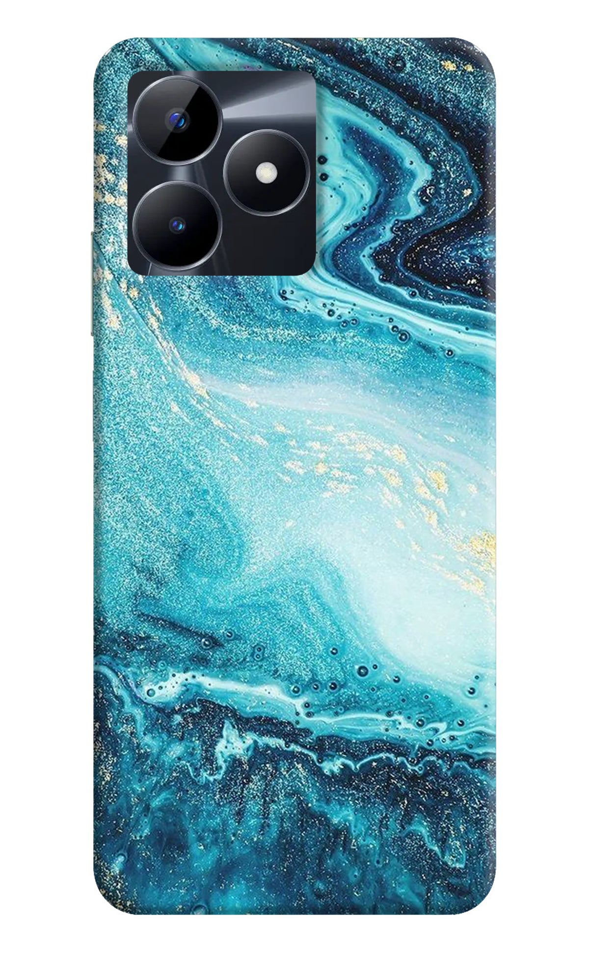 Blue Glitter Marble Realme C53 Back Cover