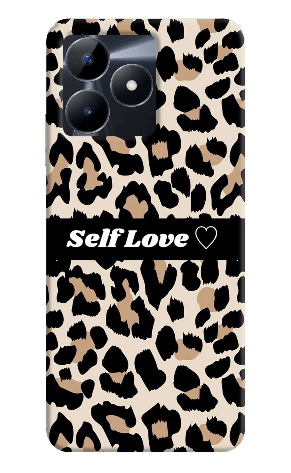 Leopard Print Self Love Realme C53 Hard Case Back Cover by Casekaro
