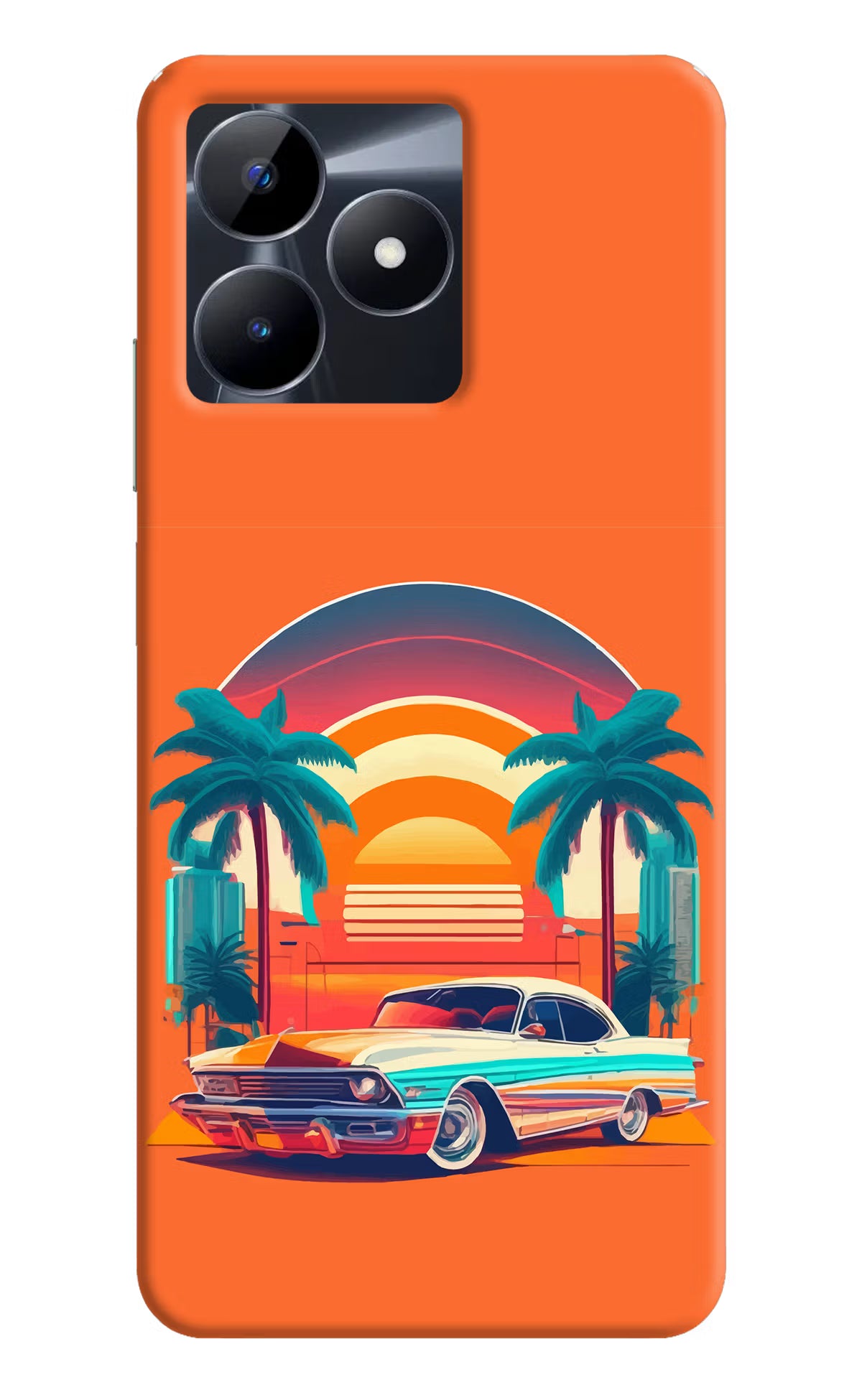 Palm Drive 80s Realme C53 Hard Case Back Cover by Casekaro