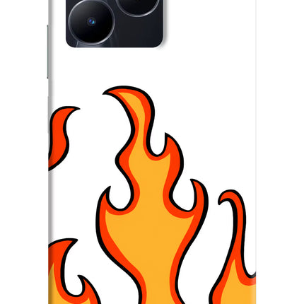 Fired Up – White Realme C53 Hard Case Back Cover by Casekaro