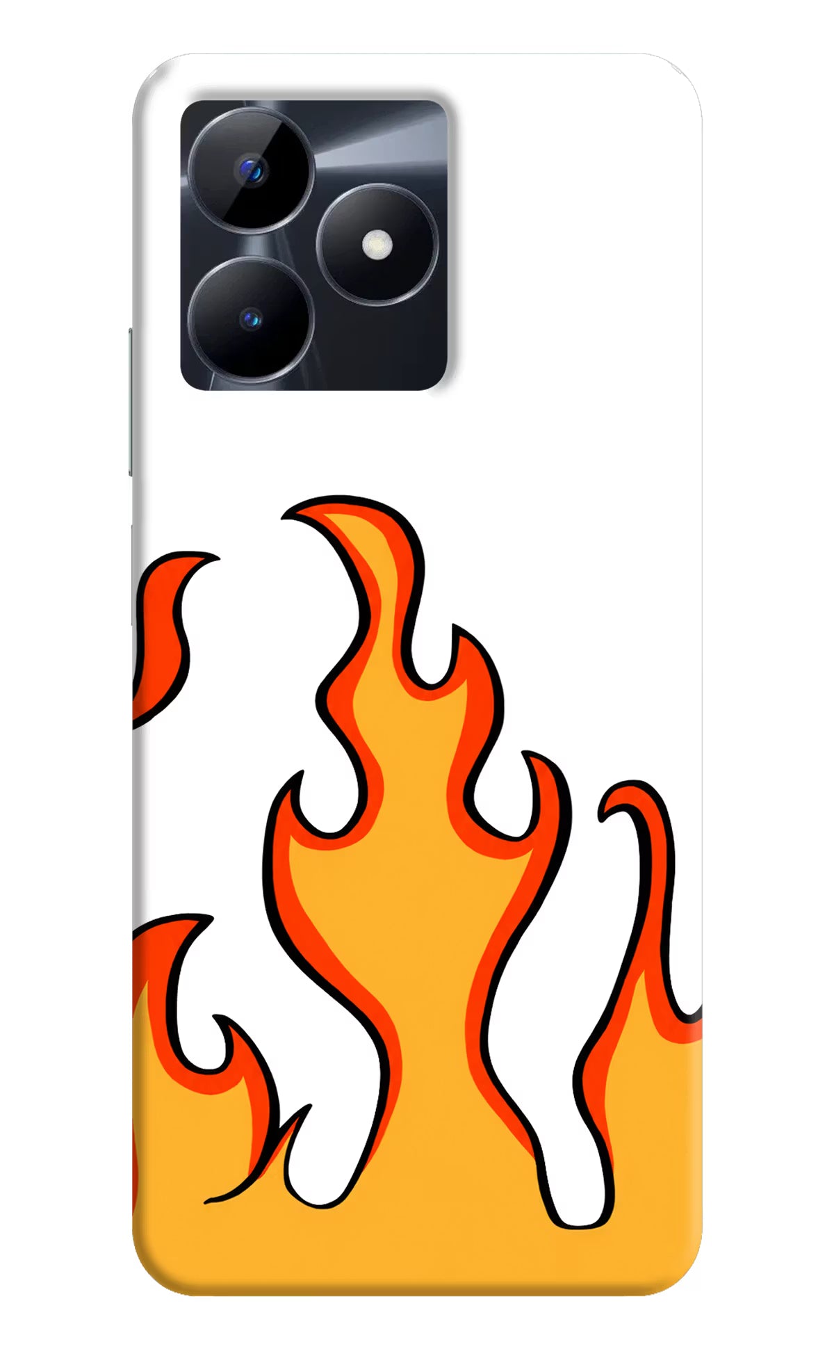 Fired Up – White Realme C53 Hard Case Back Cover by Casekaro