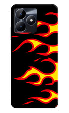 Side Sweep Flames Realme C53 Hard Case Back Cover by Casekaro