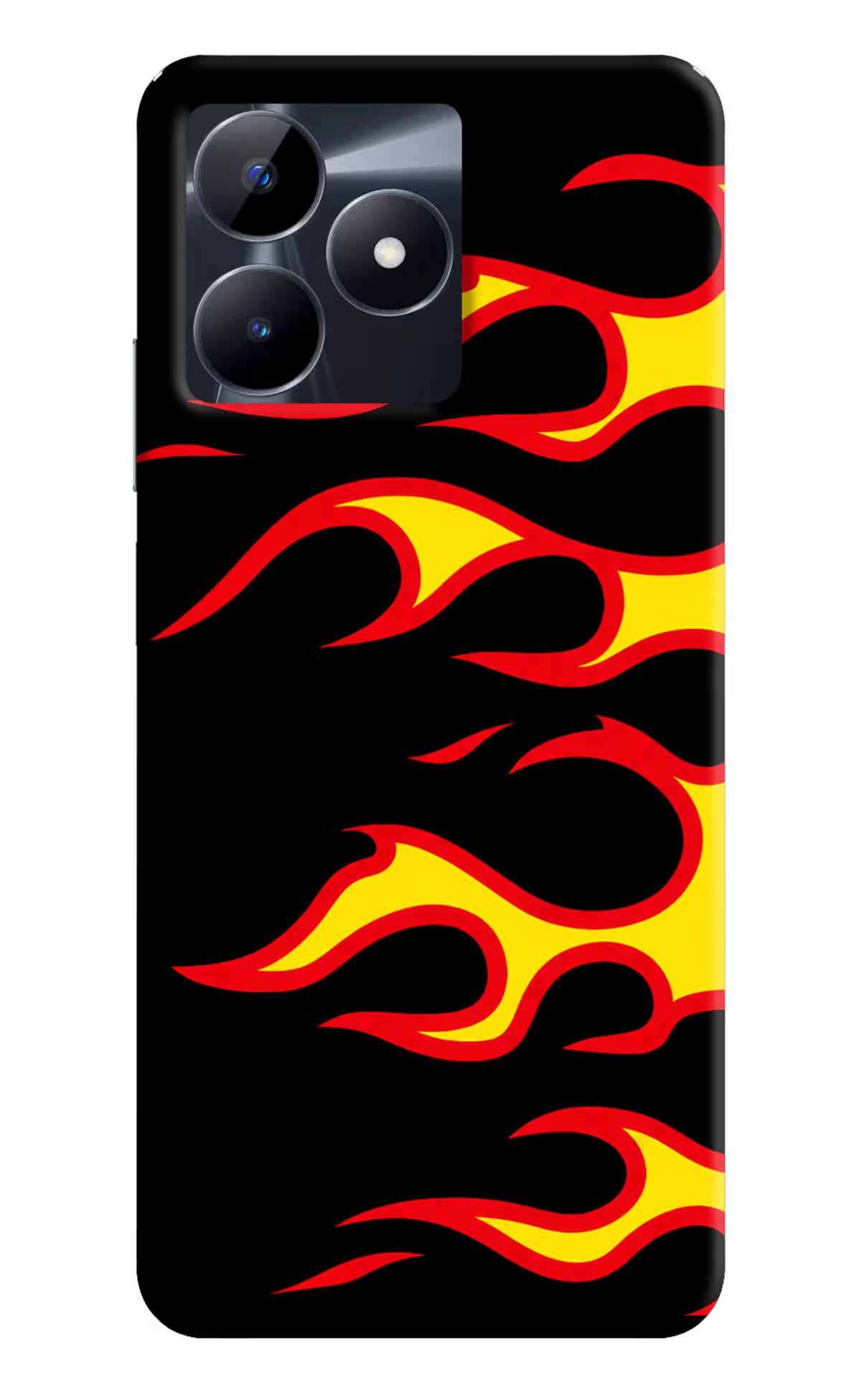 Side Sweep Flames Realme C53 Hard Case Back Cover by Casekaro