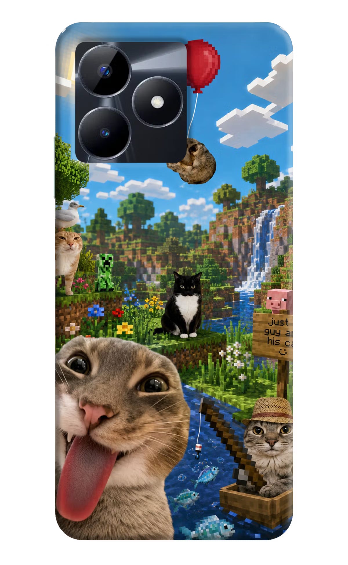 Minecraft Cat Chaos Realme C53 Back Cover