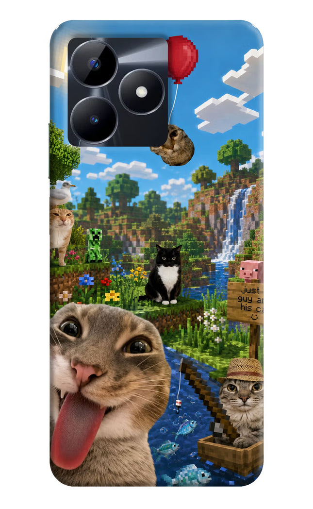 Minecraft Cat Chaos Realme C53 Hard Case Back Cover by Casekaro
