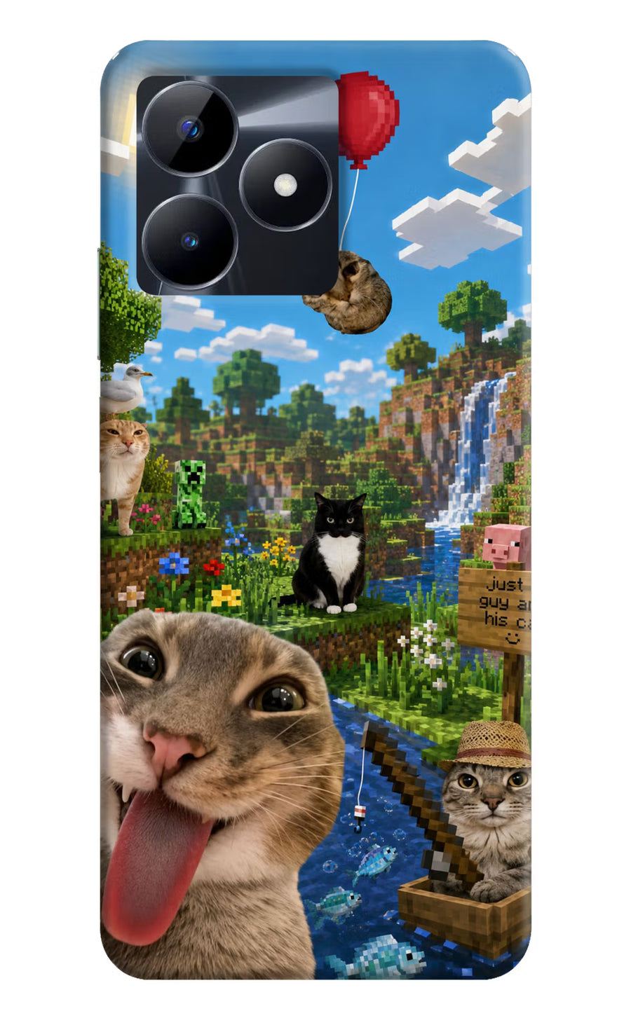 Minecraft Cat Chaos Realme C53 Back Cover, Hard case