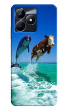 Dolphin vs Cow Realme C53 Hard Case Back Cover by Casekaro